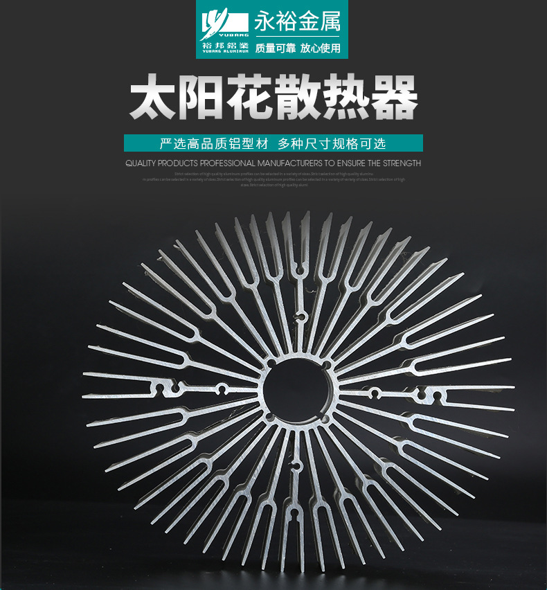 大截面太陽花鋁型材散熱器規(guī)格簡介 大截面太陽花鋁型材散熱器規(guī)格簡介